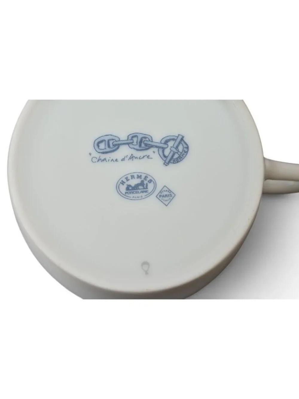 Hermes Set Of 2 Cups And Saucers Pottery Chaine D'Ancre Blue White